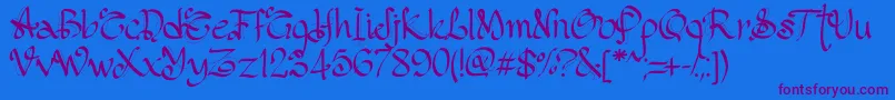 PwGothicStyle Font – Purple Fonts on Blue Background