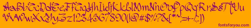 PwGothicStyle Font – Purple Fonts on Orange Background