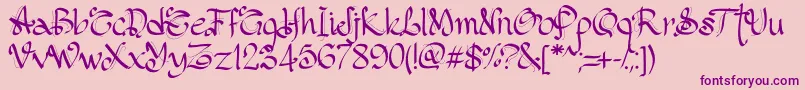 PwGothicStyle Font – Purple Fonts on Pink Background