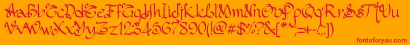 PwGothicStyle Font – Red Fonts on Orange Background