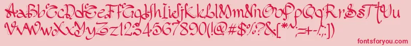 PwGothicStyle Font – Red Fonts on Pink Background