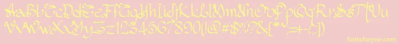 PwGothicStyle Font – Yellow Fonts on Pink Background