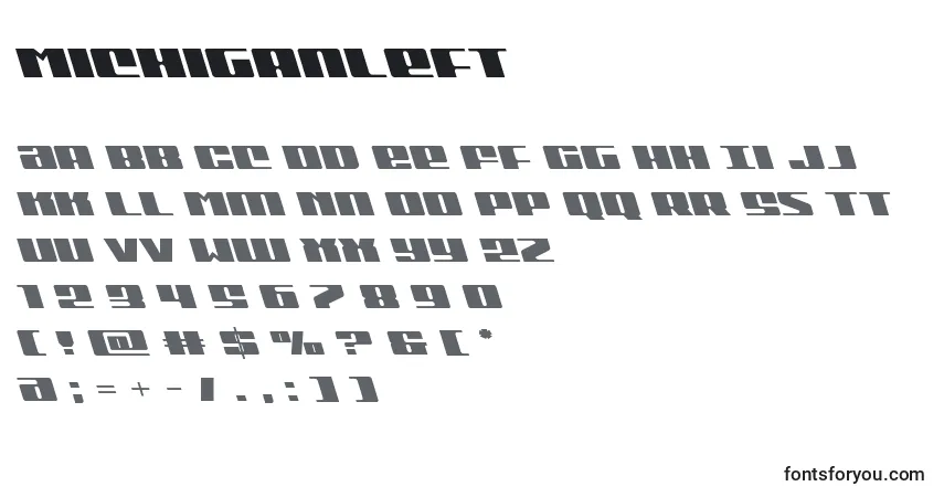 Michiganleft Font – alphabet, numbers, special characters