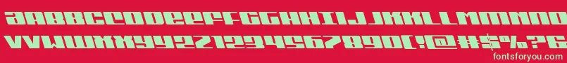 フォントMichiganleft – 赤い背景に緑の文字