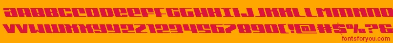 フォントMichiganleft – オレンジの背景に赤い文字