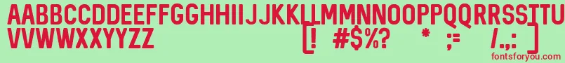 Шрифт SequelDemo – красные шрифты на зелёном фоне