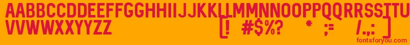 SequelDemo-Schriftart – Rote Schriften auf orangefarbenem Hintergrund