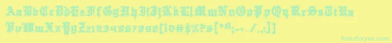 Questknighta Font – Green Fonts on Yellow Background