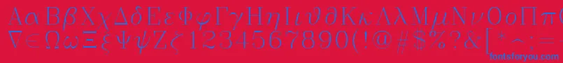 Greekc Font – Blue Fonts on Red Background