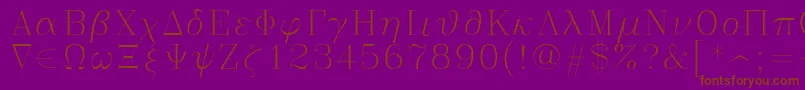 Greekc Font – Brown Fonts on Purple Background