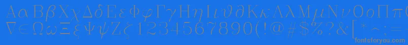 Greekc Font – Gray Fonts on Blue Background