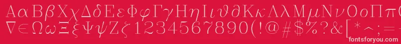 Greekc Font – Pink Fonts on Red Background