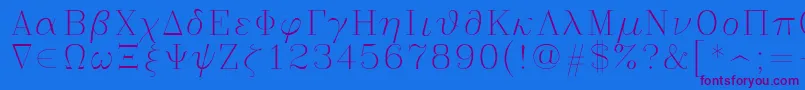 Greekc Font – Purple Fonts on Blue Background