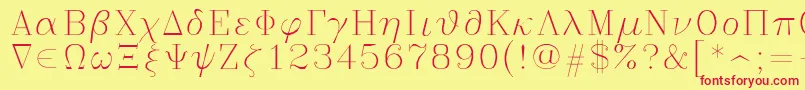 Greekc Font – Red Fonts on Yellow Background