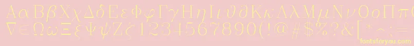 Greekc Font – Yellow Fonts on Pink Background