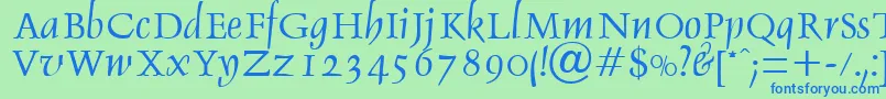 DebdenRegularDb Font – Blue Fonts on Green Background