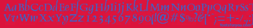 DebdenRegularDb Font – Blue Fonts on Red Background