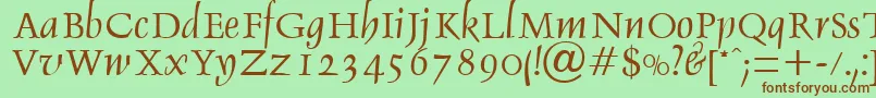 DebdenRegularDb Font – Brown Fonts on Green Background
