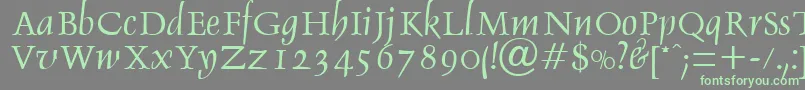 DebdenRegularDb Font – Green Fonts on Gray Background