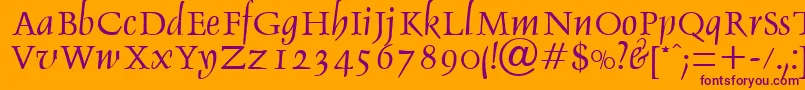 DebdenRegularDb Font – Purple Fonts on Orange Background