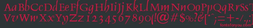 DebdenRegularDb Font – Red Fonts on Black Background