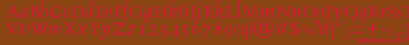 DebdenRegularDb Font – Red Fonts on Brown Background