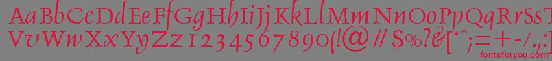 DebdenRegularDb Font – Red Fonts on Gray Background