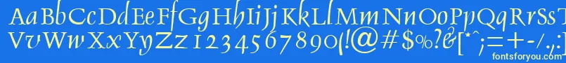 DebdenRegularDb Font – Yellow Fonts on Blue Background