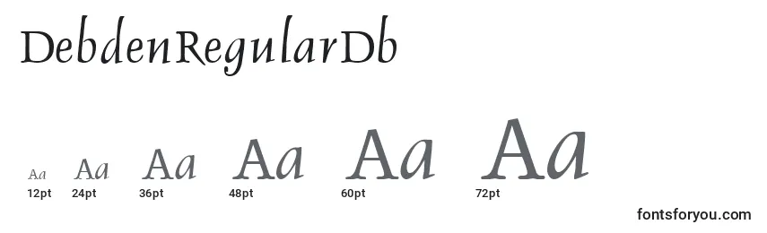Размеры шрифта DebdenRegularDb