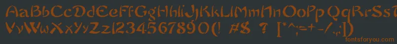 SayonaraTrashFree-Schriftart – Braune Schriften auf schwarzem Hintergrund
