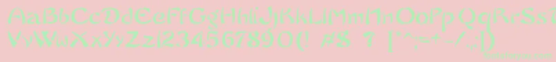 SayonaraTrashFree Font – Green Fonts on Pink Background