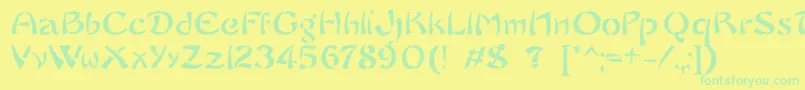 SayonaraTrashFree Font – Green Fonts on Yellow Background