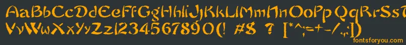 フォントSayonaraTrashFree – 黒い背景にオレンジの文字