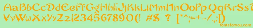 SayonaraTrashFree Font – Orange Fonts on Green Background