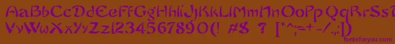 SayonaraTrashFree Font – Purple Fonts on Brown Background