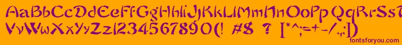 フォントSayonaraTrashFree – オレンジの背景に紫のフォント