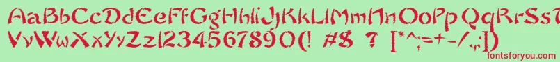 フォントSayonaraTrashFree – 赤い文字の緑の背景