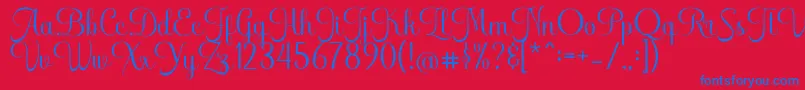 FreshcaRegular Font – Blue Fonts on Red Background