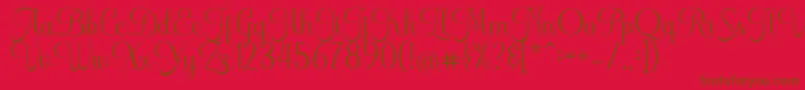 Шрифт FreshcaRegular – коричневые шрифты на красном фоне
