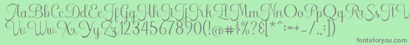 FreshcaRegular Font – Gray Fonts on Green Background