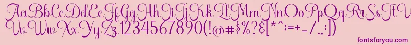 FreshcaRegular Font – Purple Fonts on Pink Background