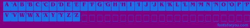 フォントDropcapsSerif – 紫色の背景に青い文字