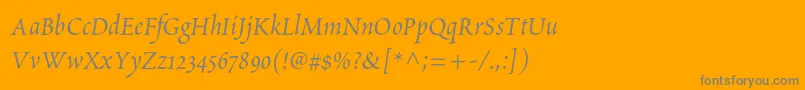 フォントPoeticastd – オレンジの背景に灰色の文字