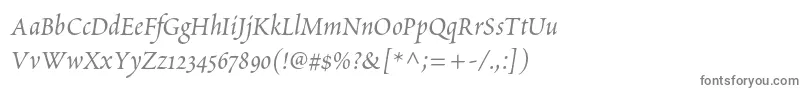 フォントPoeticastd – 白い背景に灰色の文字