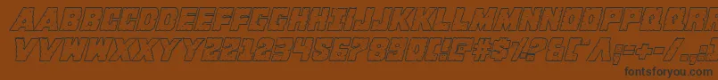 Kcommandoshadowital Font – Black Fonts on Brown Background