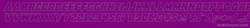 Kcommandoshadowital Font – Gray Fonts on Purple Background