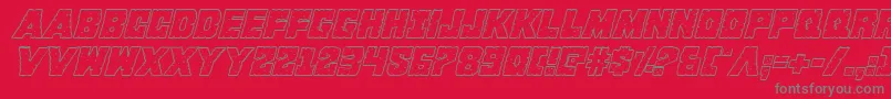 Kcommandoshadowital Font – Gray Fonts on Red Background