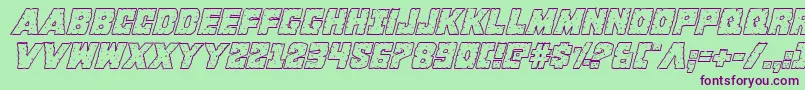 Kcommandoshadowital Font – Purple Fonts on Green Background