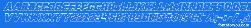 More about Kcommandoshadowital Font Kcommandoshadowital Font – White Fonts on Blue Background