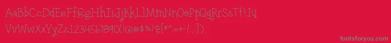 YellowUmbrellaThin Font – Gray Fonts on Red Background